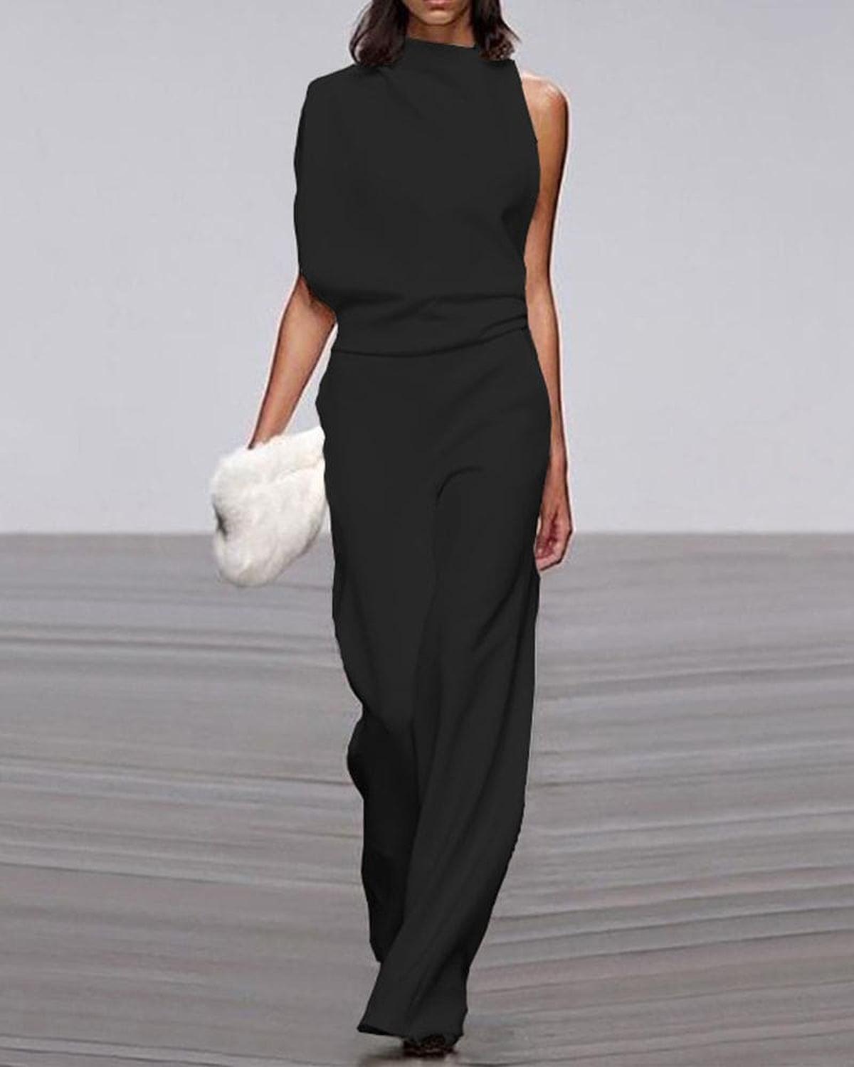 Damen Formell Ein Schulter Jumpsuit | Weitem Bein