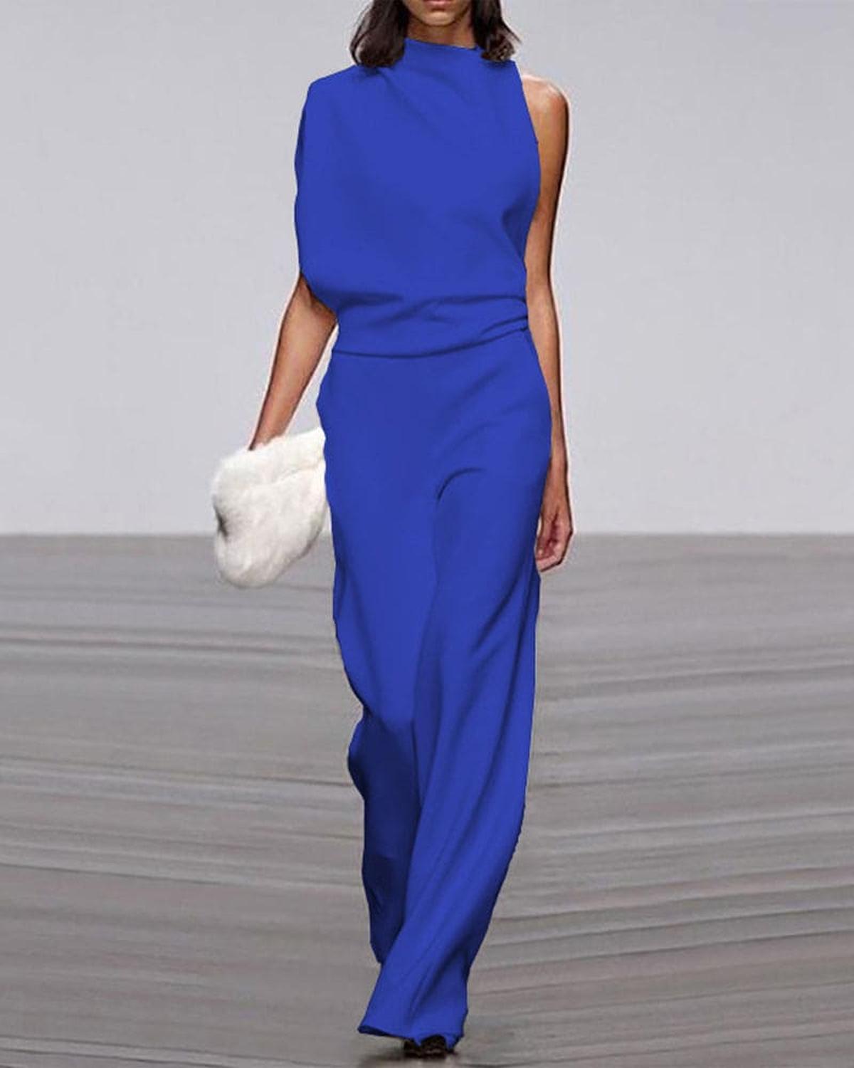 Damen Formell Ein Schulter Jumpsuit | Weitem Bein