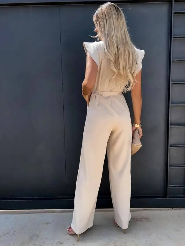 Damen Lässig Schmetterlingsärmeln Jumpsuit | mit Bindegürtel