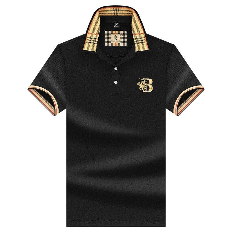 Herren Kurzärmelig Business Lässig Polo-Shirt | mit Karomuster