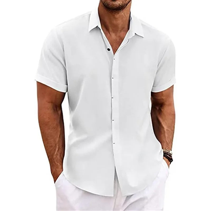 Herren Kurzarm Strand Polo-Shirt | Knopf