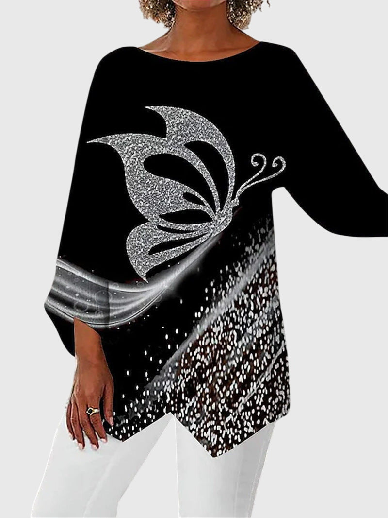 Damen Lässiges Langarm Top | Lockere Passform