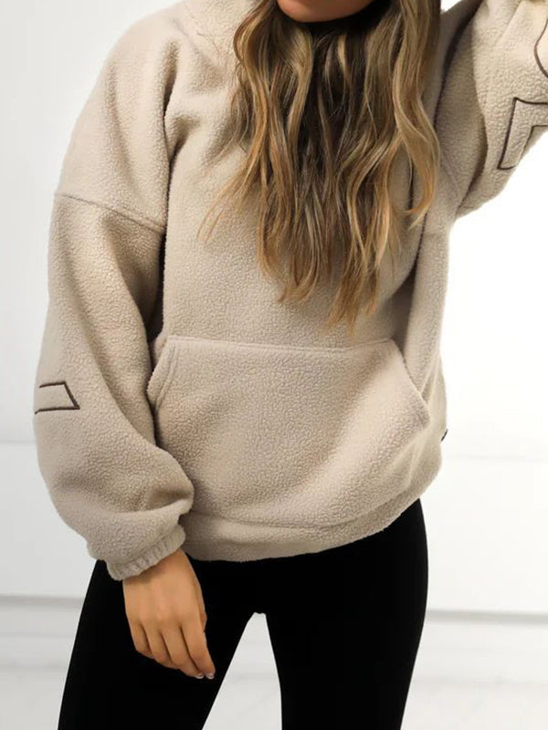 Einfarbiger 90s Buchstaben Print Oversized Hoodie