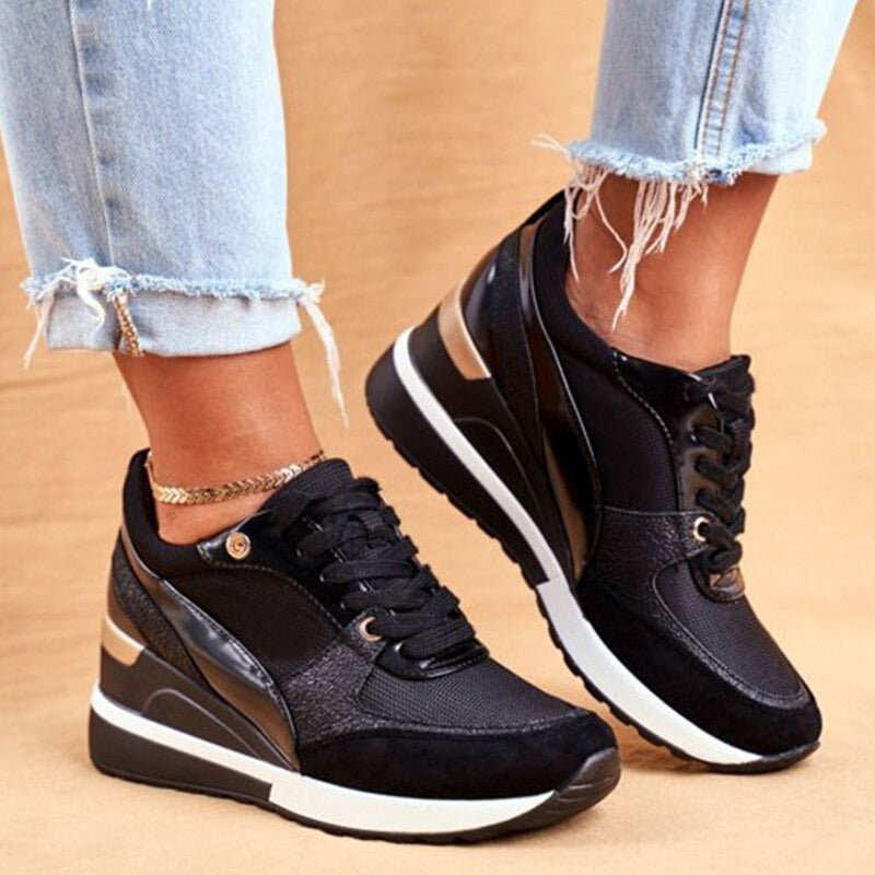 Damen Modischer Keilabsatz Sneaker | Zum Schnüren