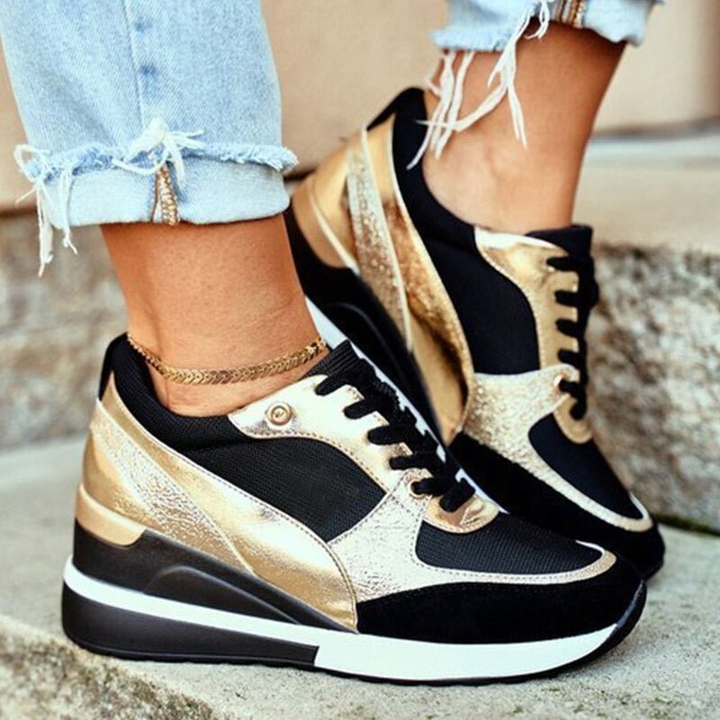 Damen Modischer Keilabsatz Sneaker | Zum Schnüren