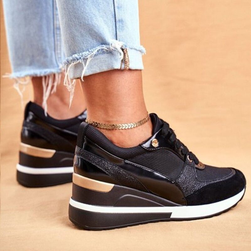 Damen Modischer Keilabsatz Sneaker | Zum Schnüren
