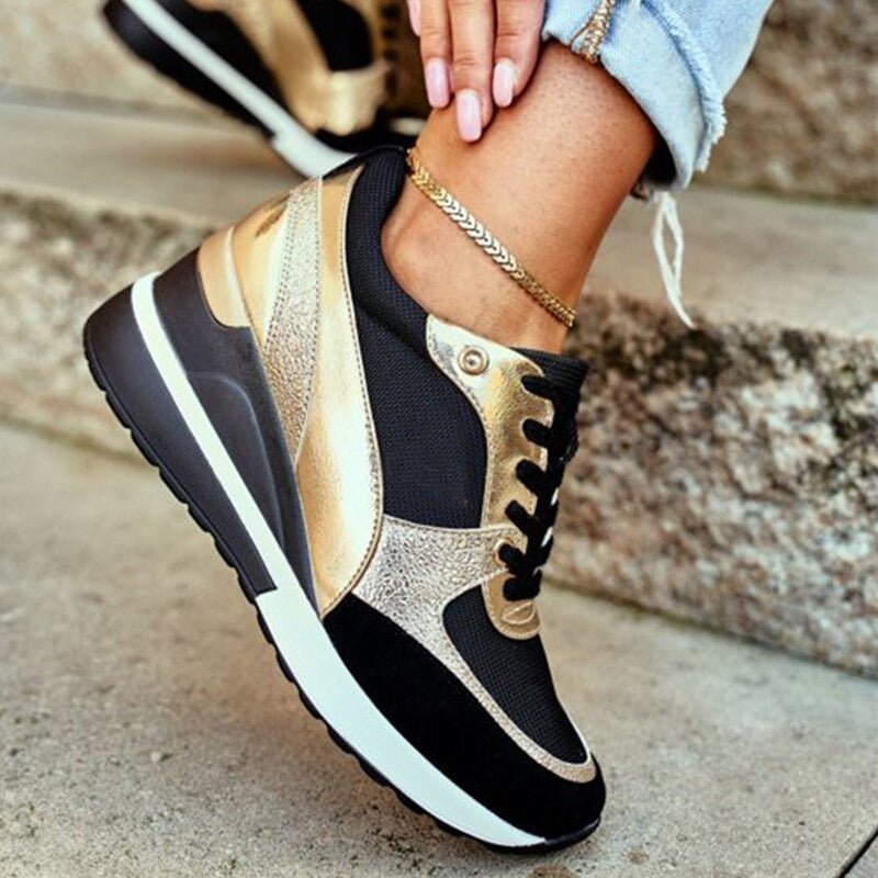 Damen Modischer Keilabsatz Sneaker | Zum Schnüren