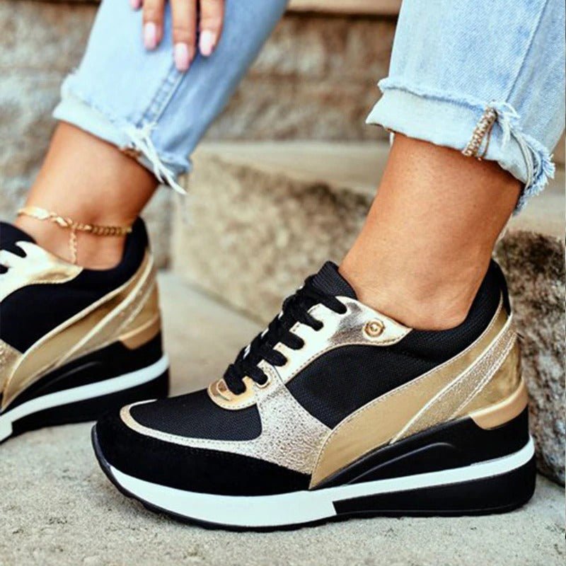 Damen Modischer Keilabsatz Sneaker | Zum Schnüren