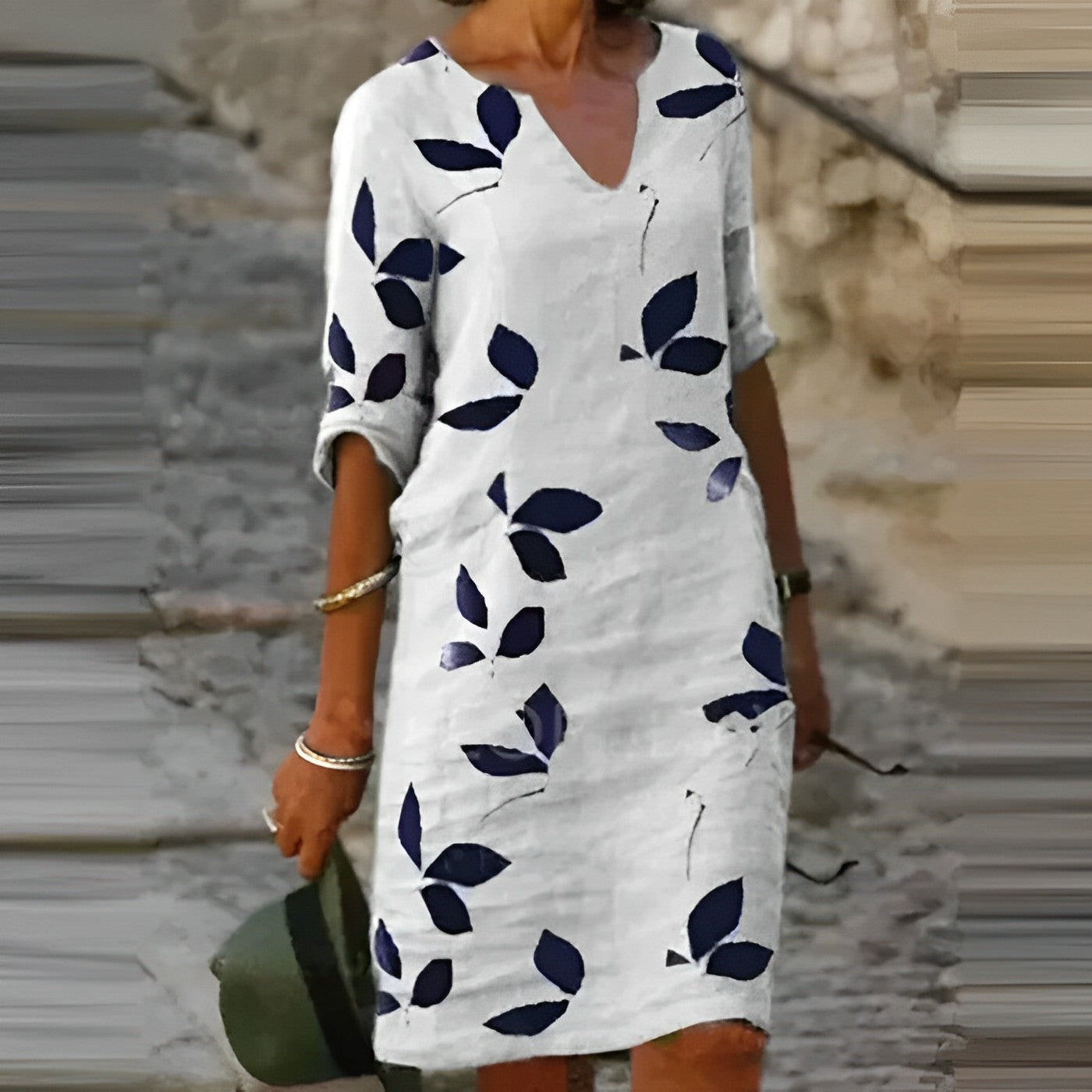 Damen Lässig Blätterprint Sommerkleid | Mini