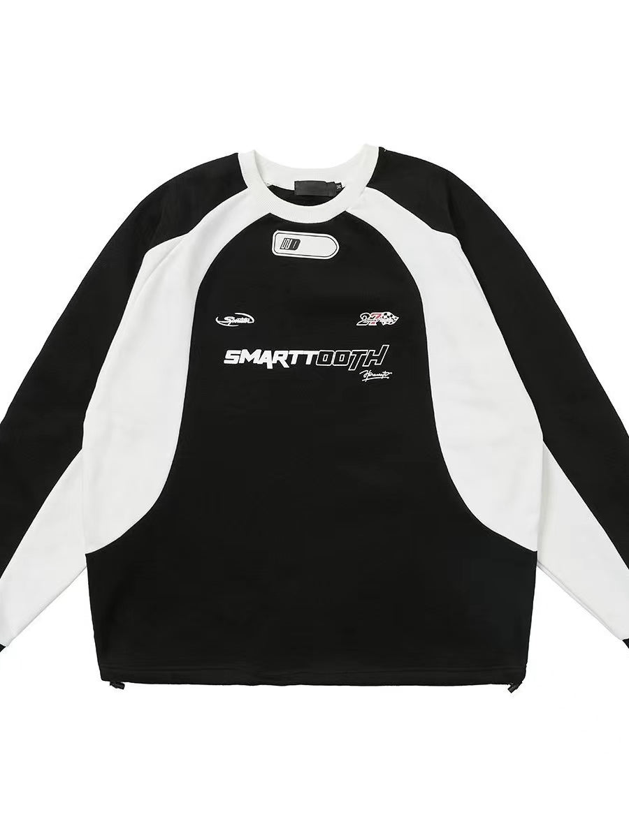 Hip Hop Oversize Raglan Sweatshirt mit Slogan