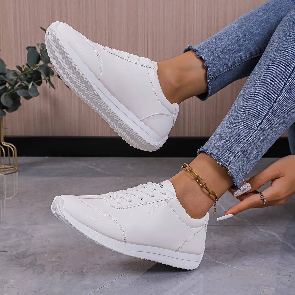 Damen Bequemer Sneaker | Weiß