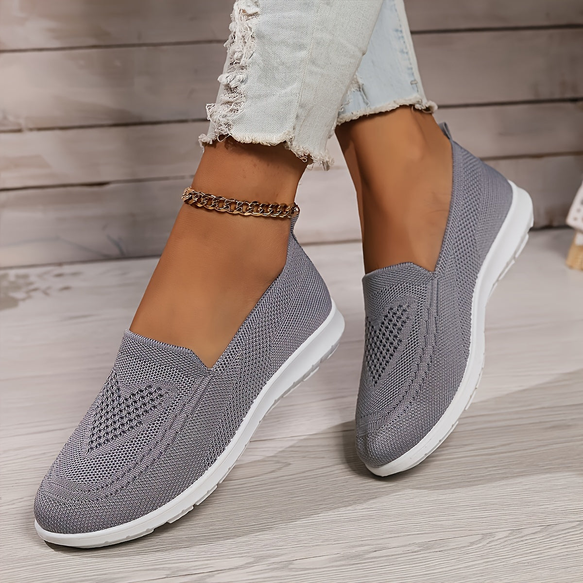 Damen Gestrickt Reinschlüpfen Schuhe | Flach