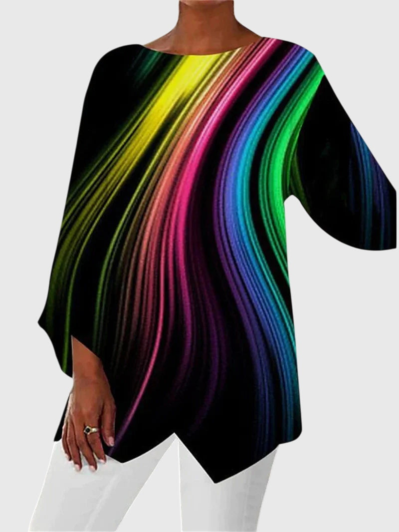 Damen Lässiges Langarm Top | Lockere Passform