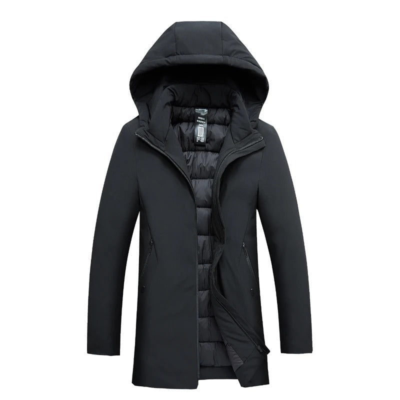 Herren Modern Lange Winterjacke | Warm