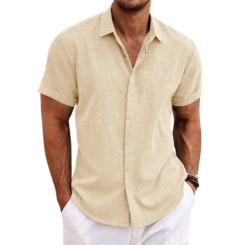 Herren Kurzarm Strand Polo-Shirt | Knopf
