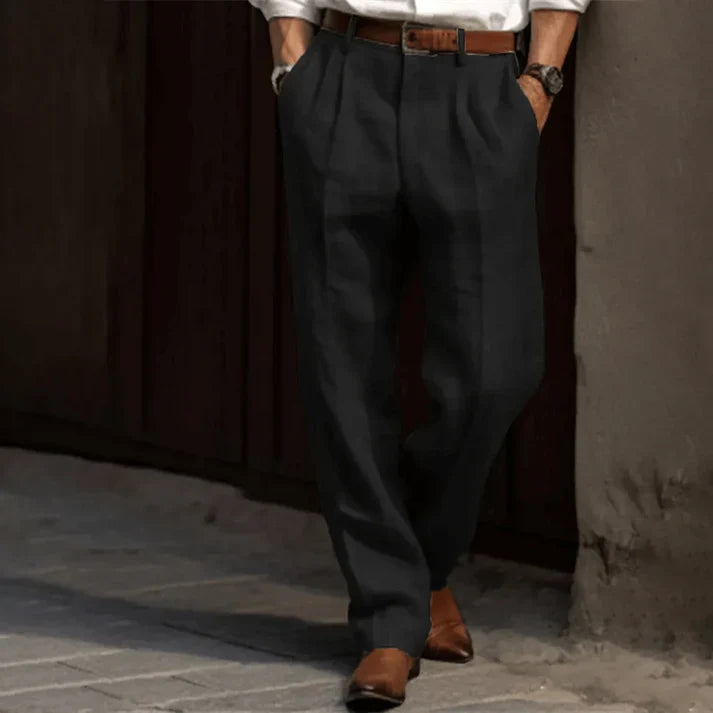 Herren Lässig Leinenhose | Gerades Bein