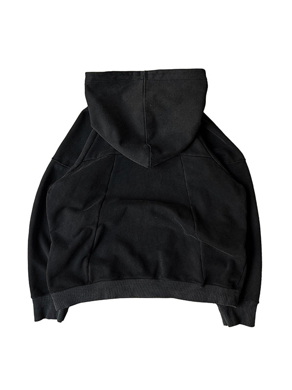 Punk Gothic Oversize Hoodie mit Wascheffekt und Buchstabendruck
