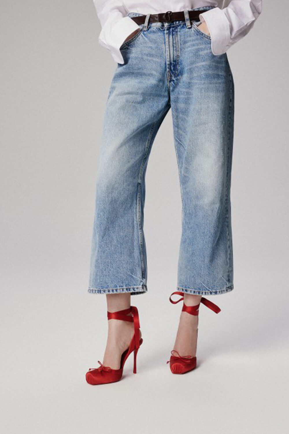 Damen Ballett Stil High Heels | Quadratische Spitze