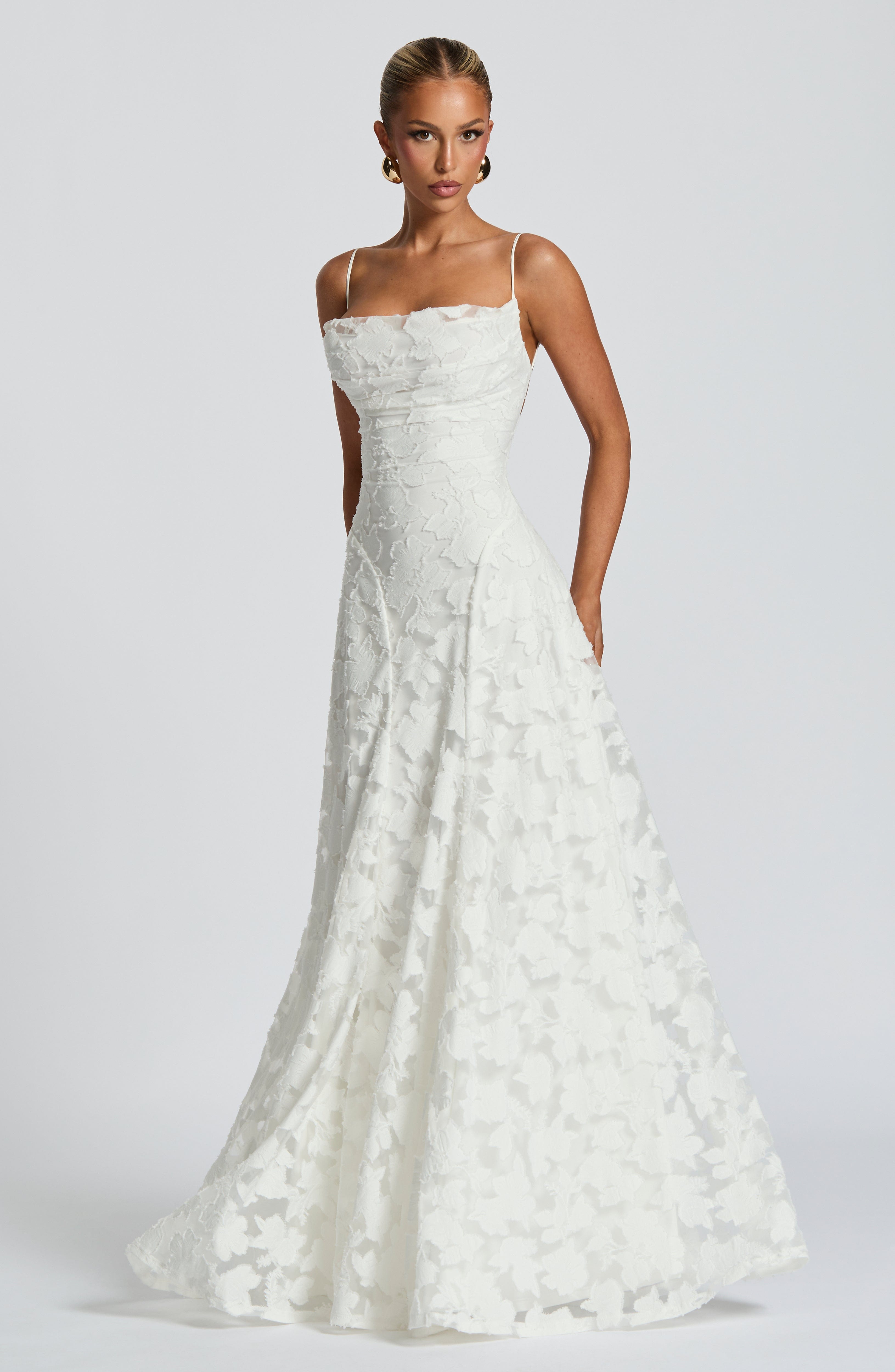 Damen Spaghettiträger Hochzeitsgast Kleid | Maxi