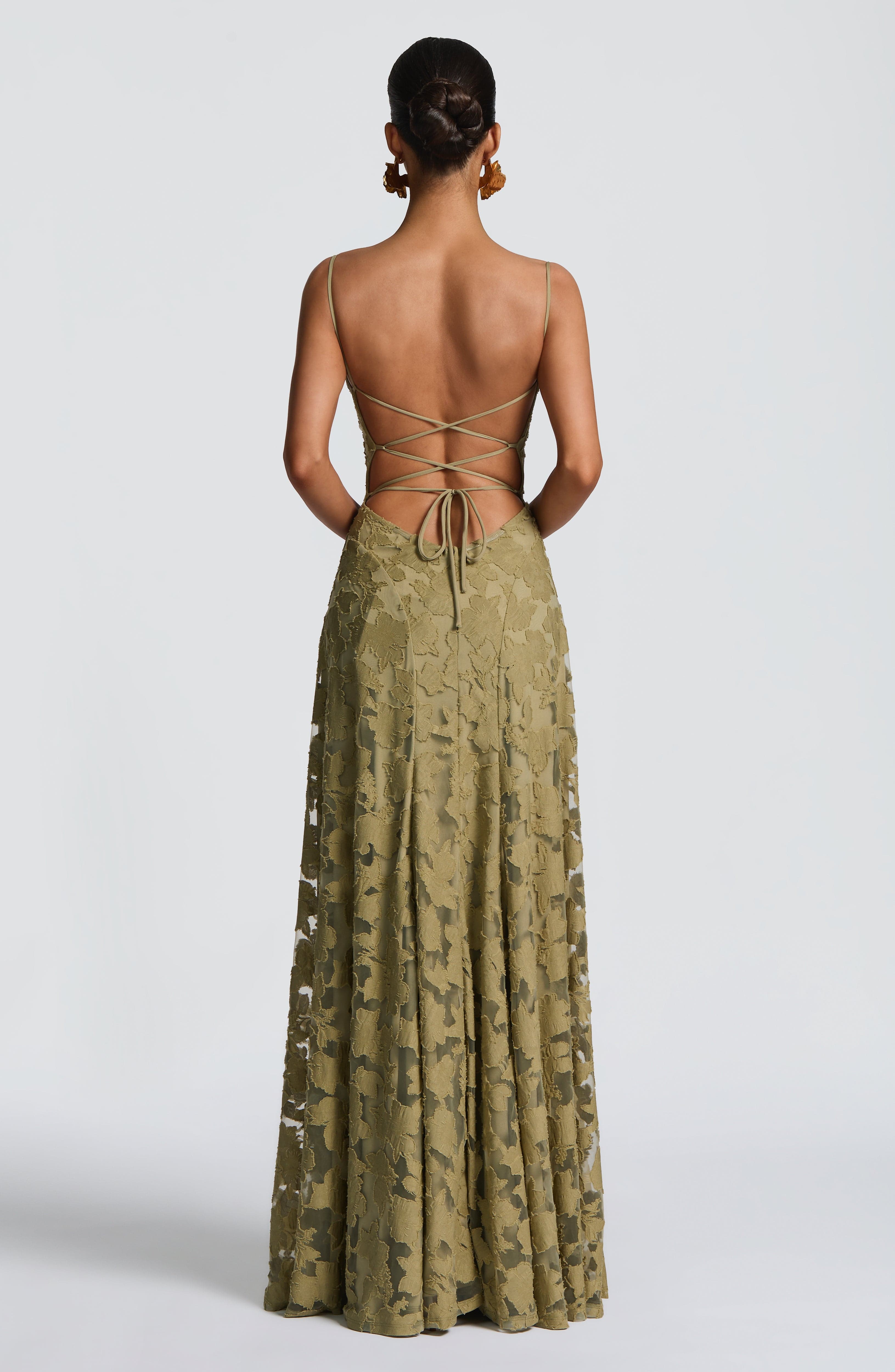 Damen Spaghettiträger Hochzeitsgast Kleid | Maxi