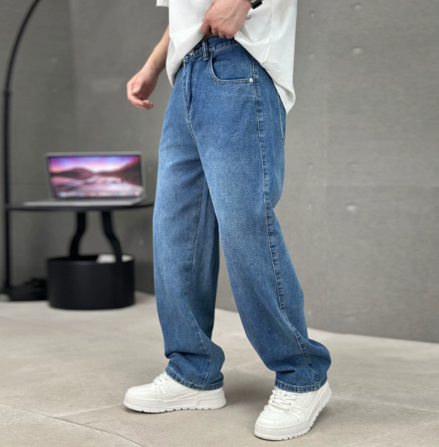Herren Lässige Baggy Jeans | Weites Bein