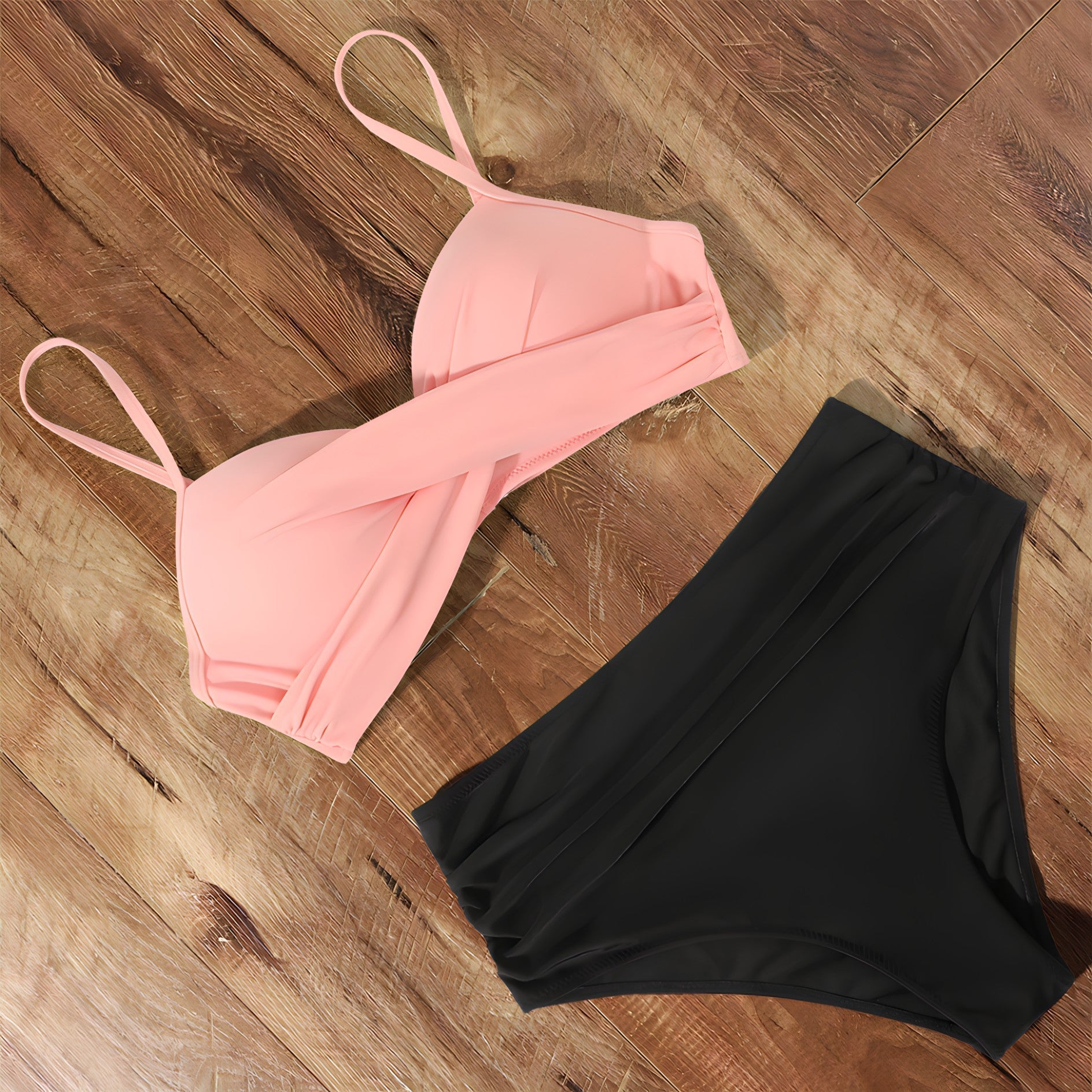 Damen Hoch Tailliert Bikini-Set | Push-Up