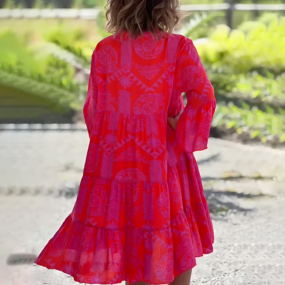 Damen V-Ausschnitt Strandkleid | Midi