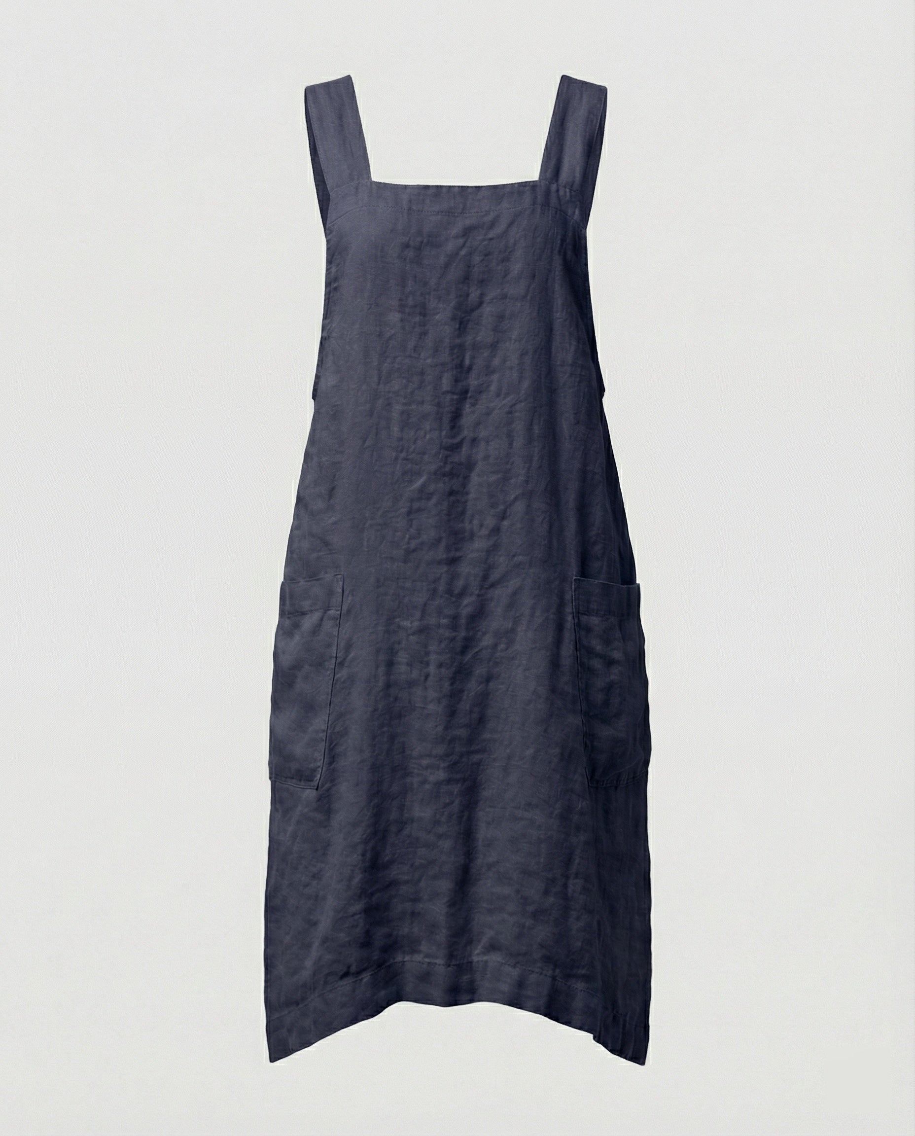 Damen Ärmelloses Quadratischem Ausschnitt Schürzenkleid | mit Taschen