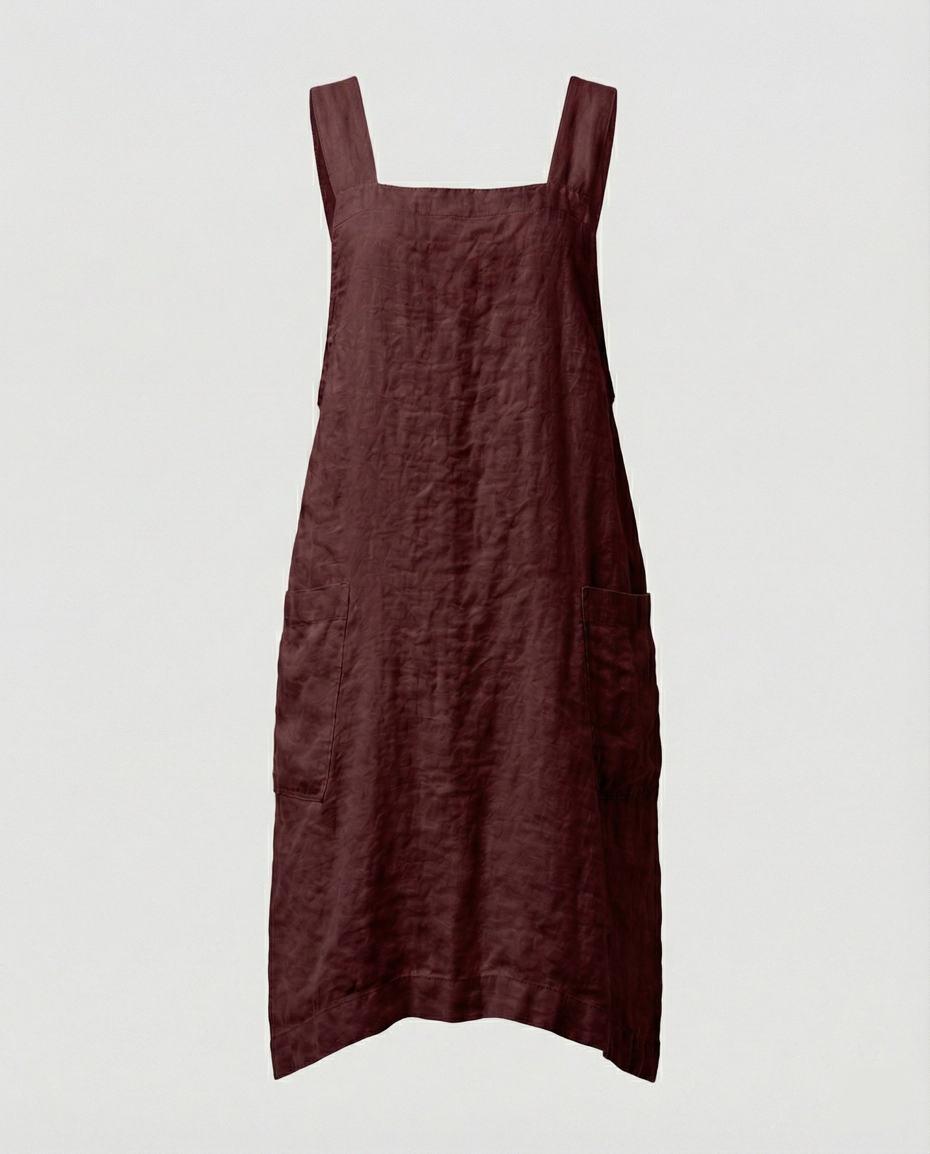 Damen Ärmelloses Quadratischem Ausschnitt Schürzenkleid | mit Taschen