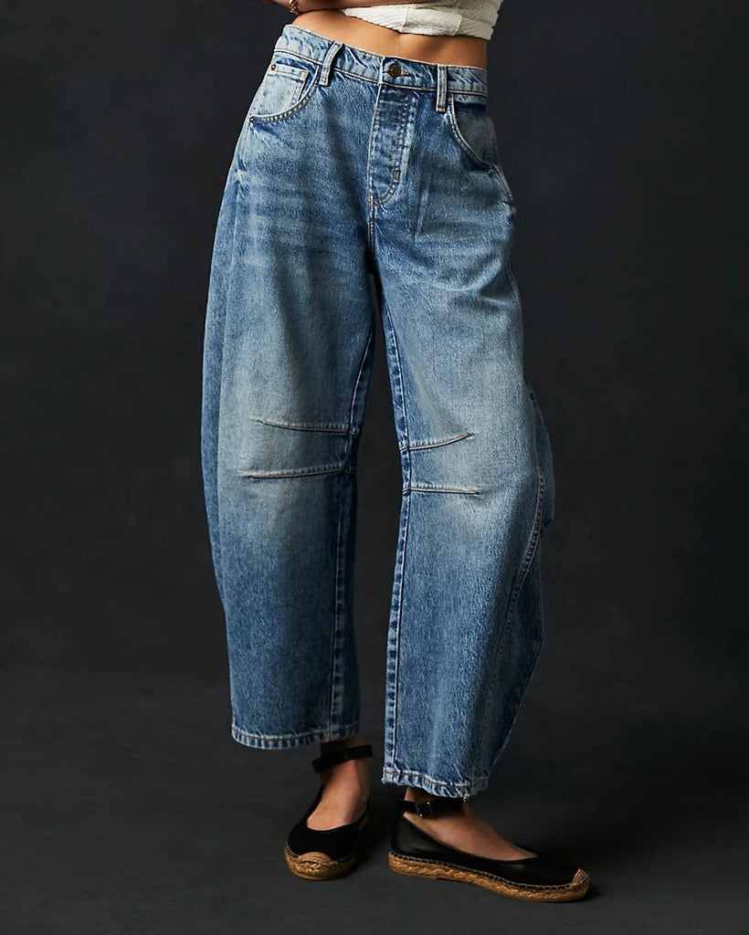 Damen Lässige Baggy Hose | Weites Bein
