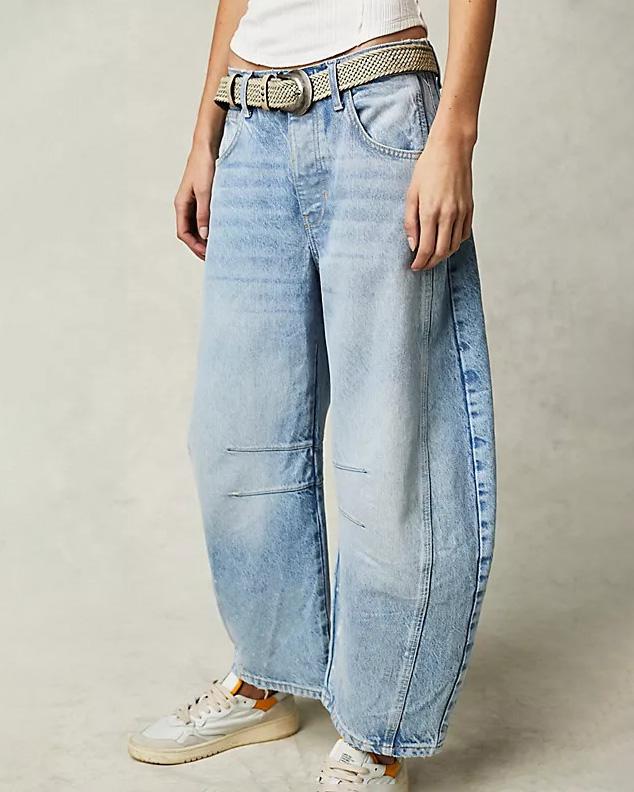 Damen Lässige Baggy Hose | Weites Bein
