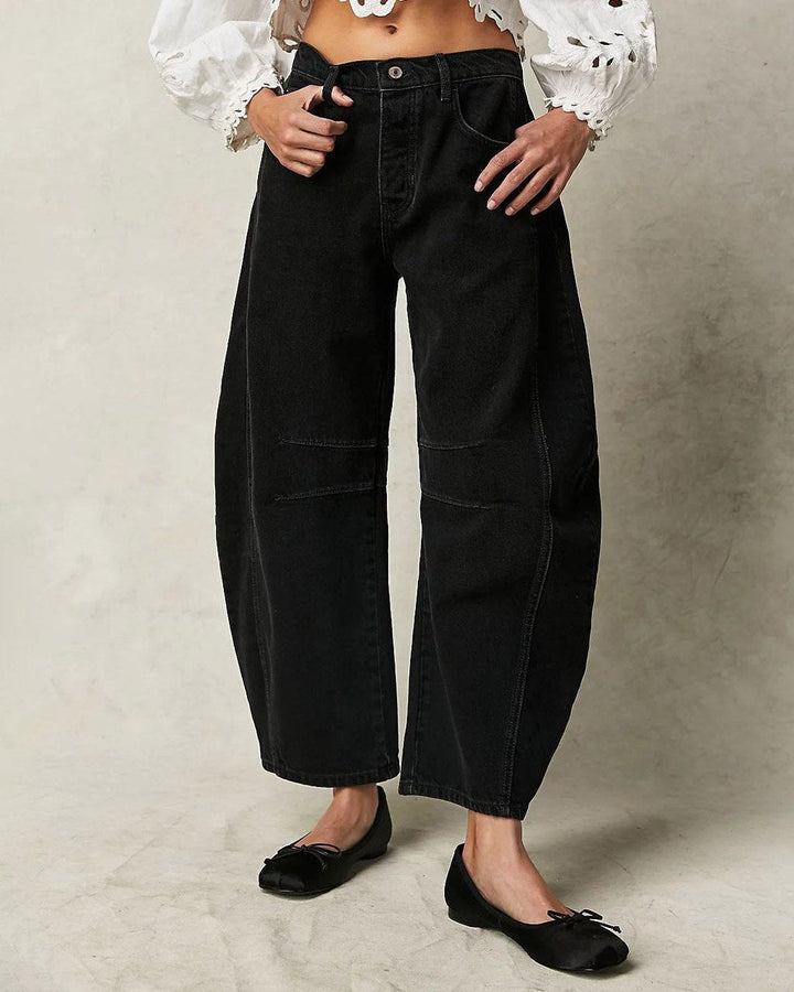 Damen Lässige Baggy Hose | Weites Bein