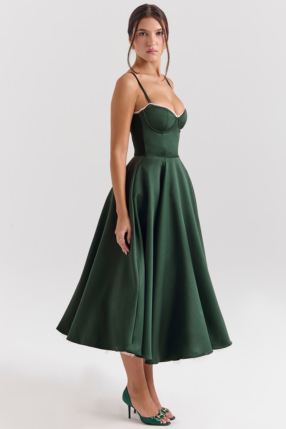 Damen Herzförmigem Ausschnitt Abendkleid | Midi