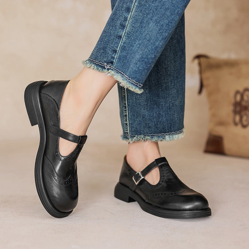 Damen Mary Jane Schuhe mit T-Riemen | Wingtip