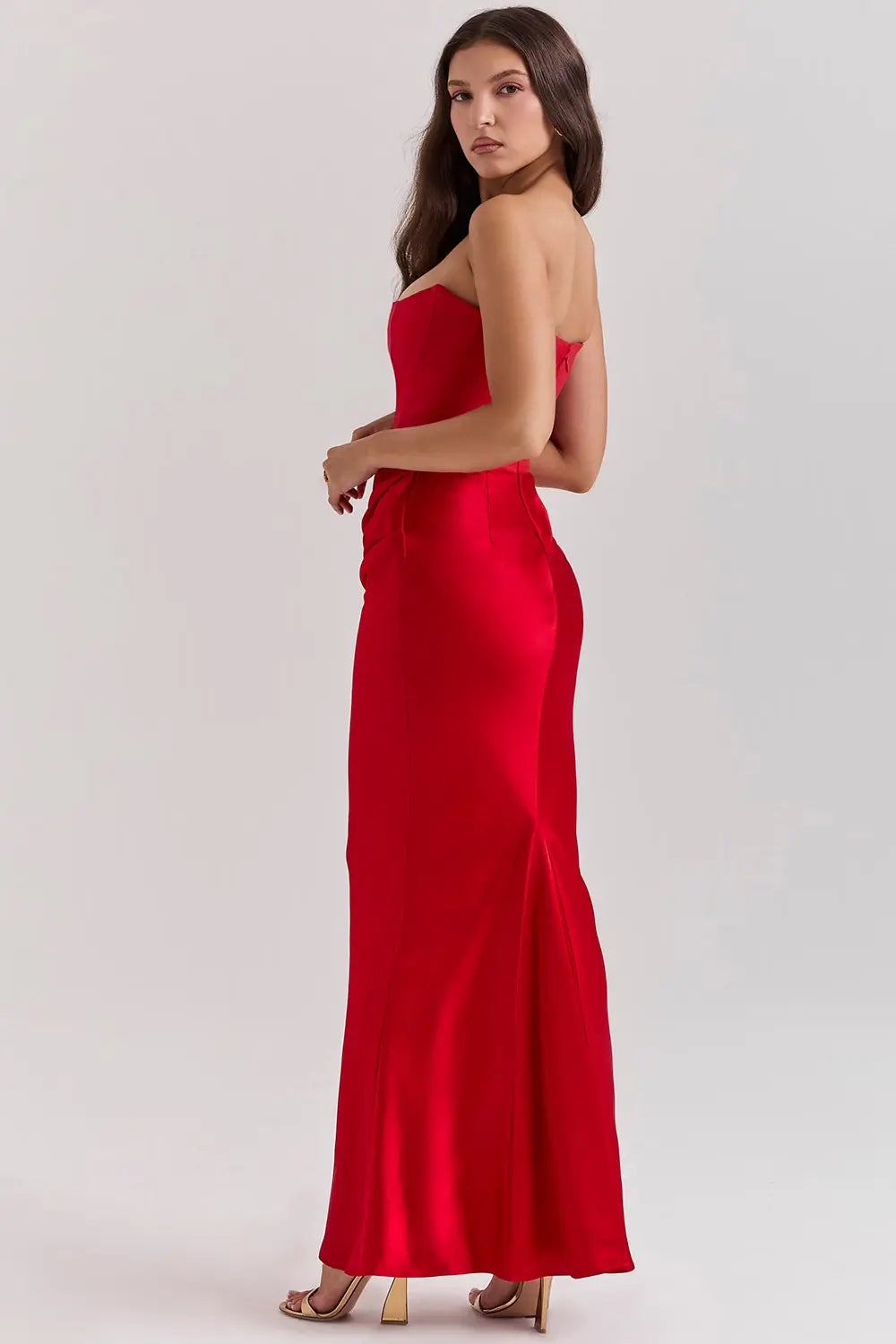 Damen Trägerloses Korsett-Abendkleid | Maxi