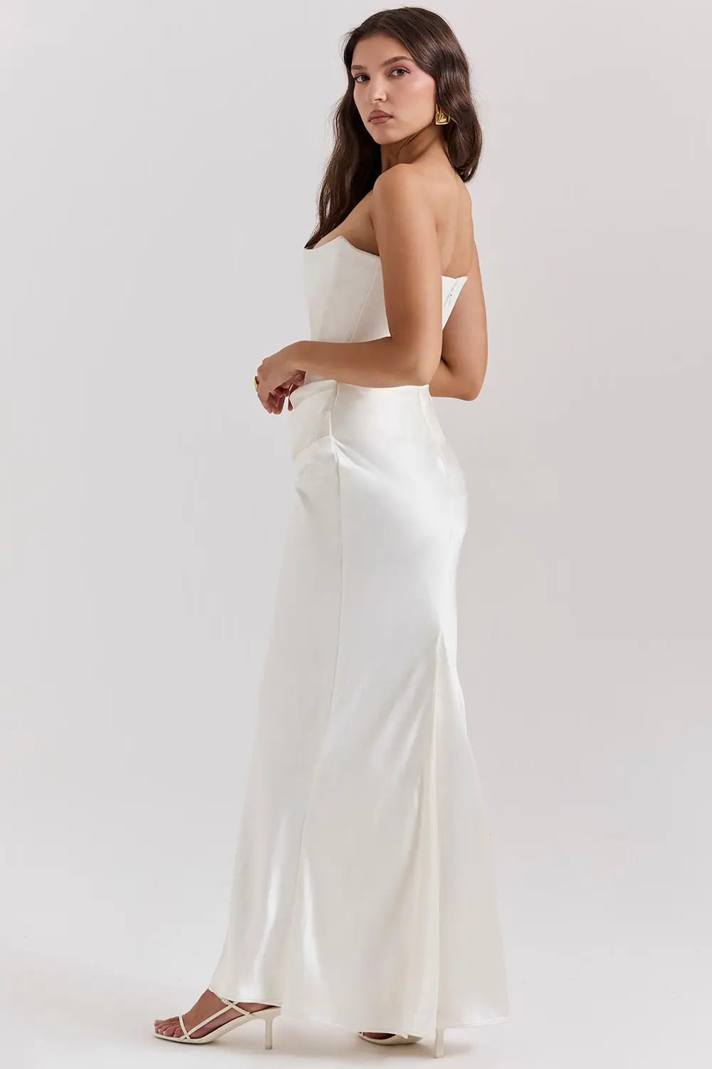 Damen Trägerloses Korsett-Abendkleid | Maxi