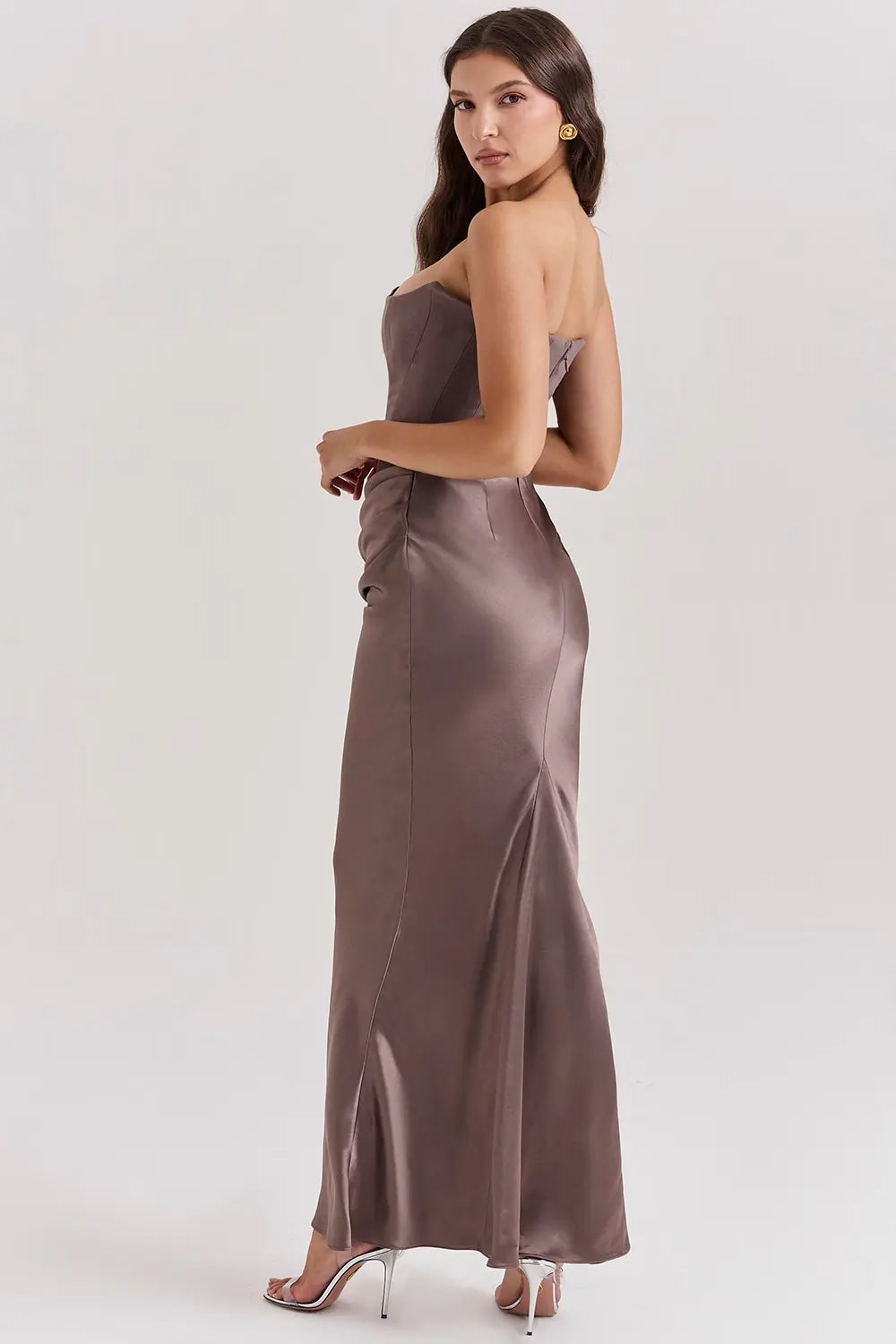 Damen Trägerloses Korsett-Abendkleid | Maxi