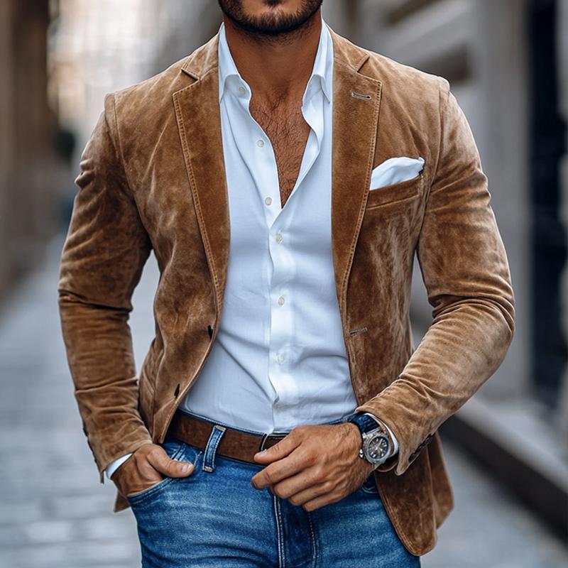Herren Klassisch Reverskragen Blazer | Langärmlig