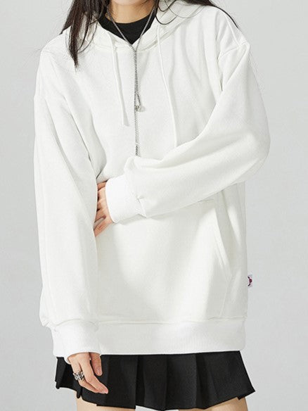 Basic Einfarbiger Oversize Hoodie Kapuzenpullover Unisex