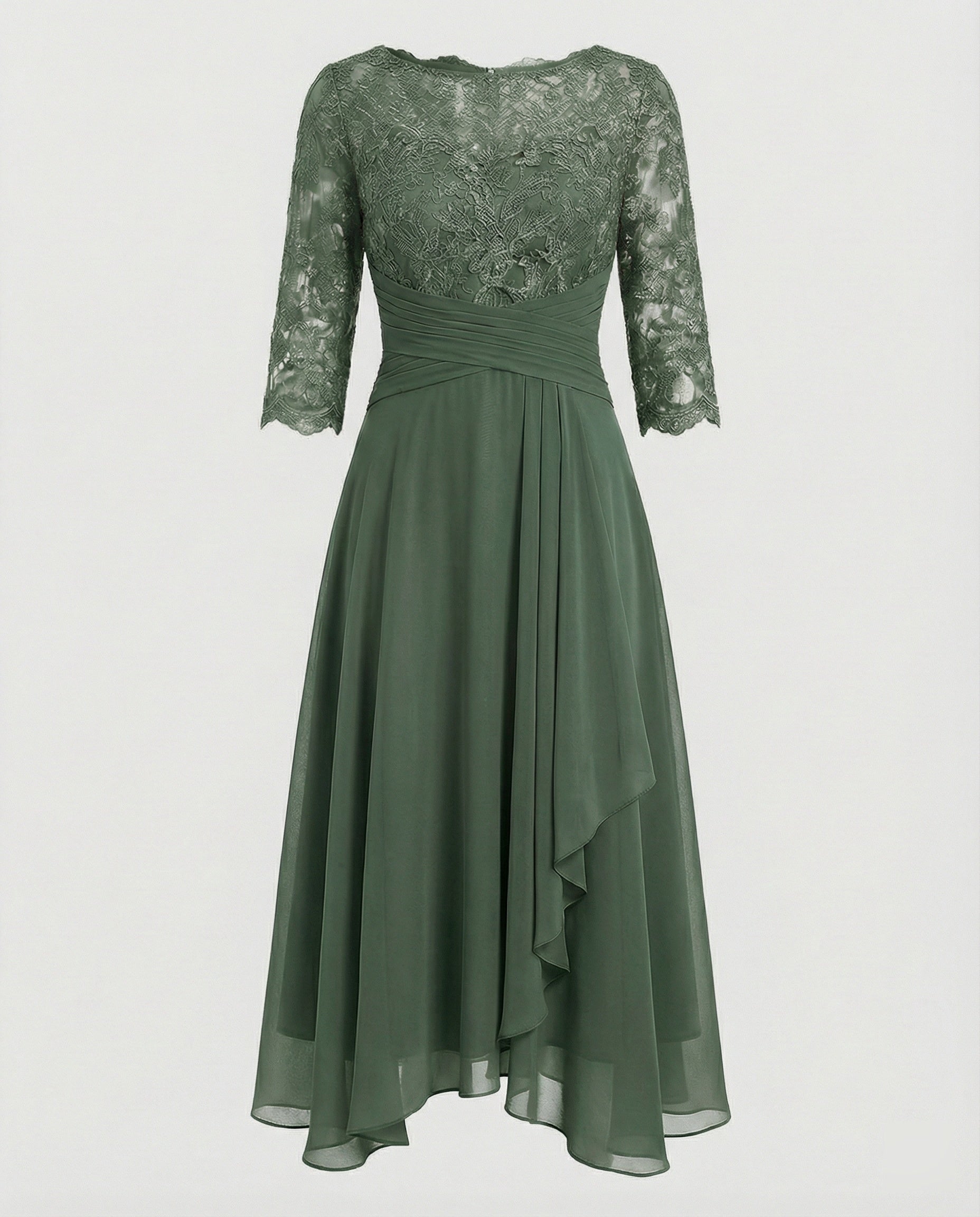 Damen Midi Abendkleid | 3/4-Ärmel