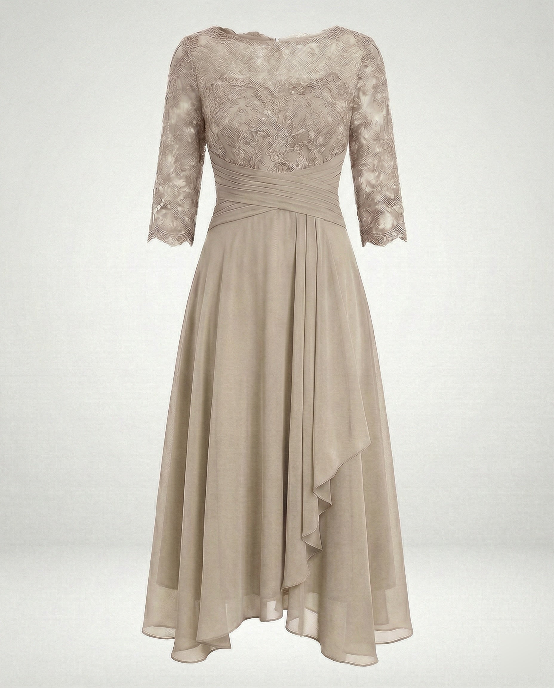 Damen Midi Abendkleid | 3/4-Ärmel