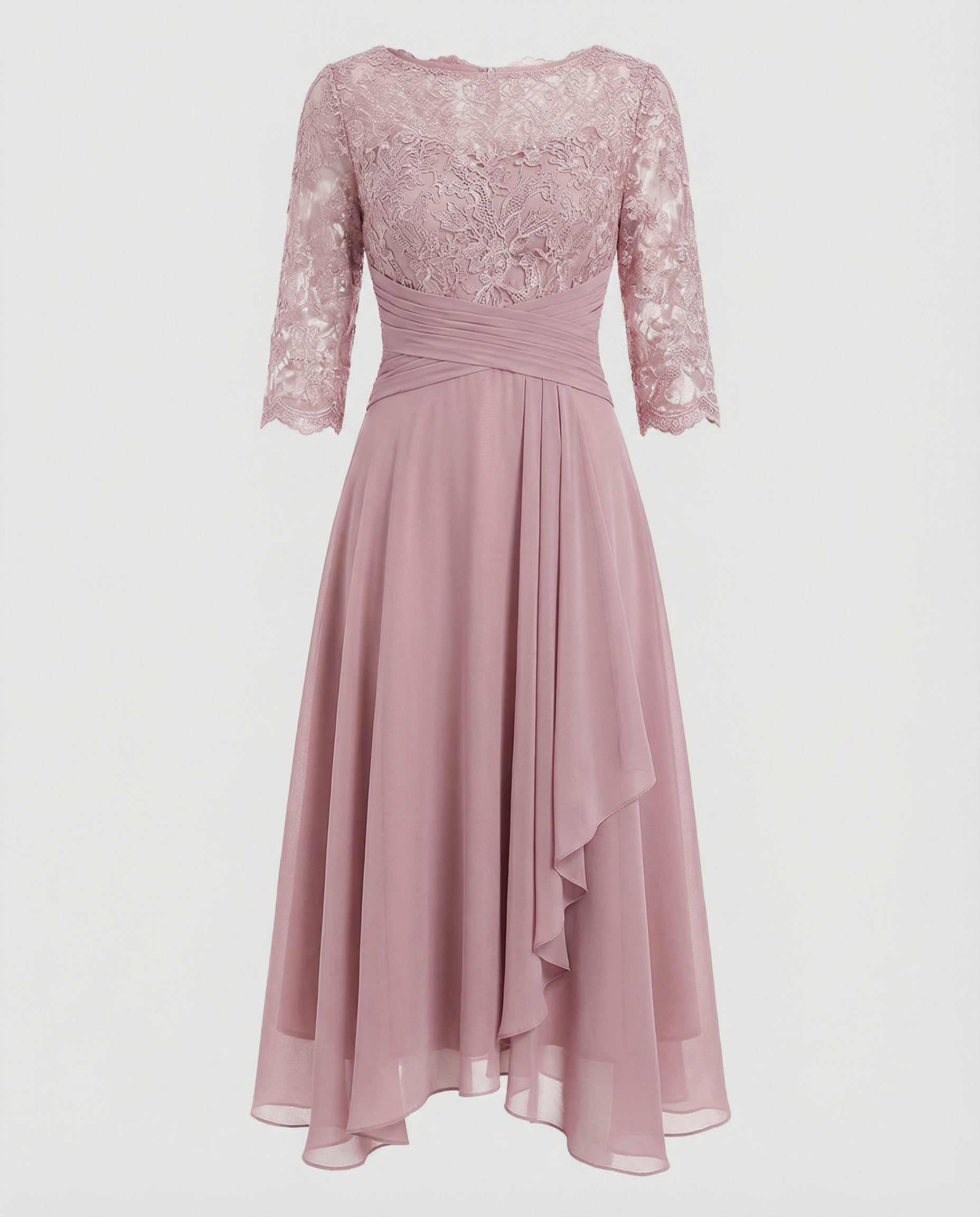 Damen Midi Abendkleid | 3/4-Ärmel