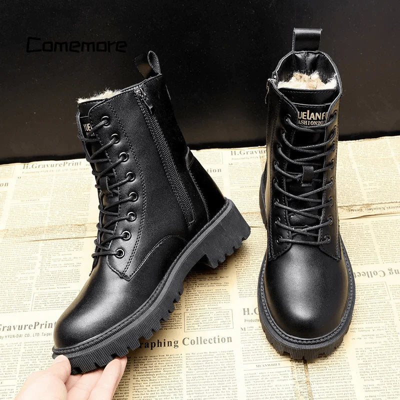 Damen Gefüttert Winterstiefel | Schwarz
