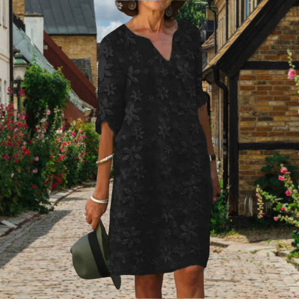 Damen Blumen Sommerkleid | V-Ausschnitt