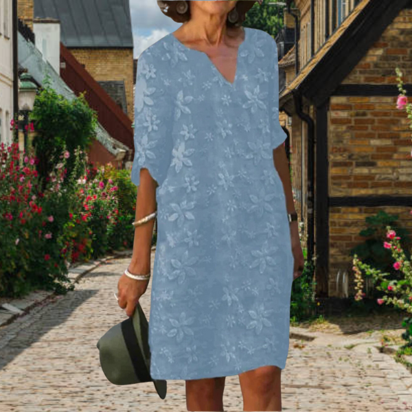 Damen Blumen Sommerkleid | V-Ausschnitt