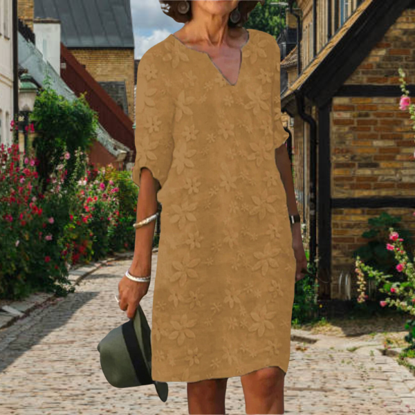 Damen Blumen Sommerkleid | V-Ausschnitt