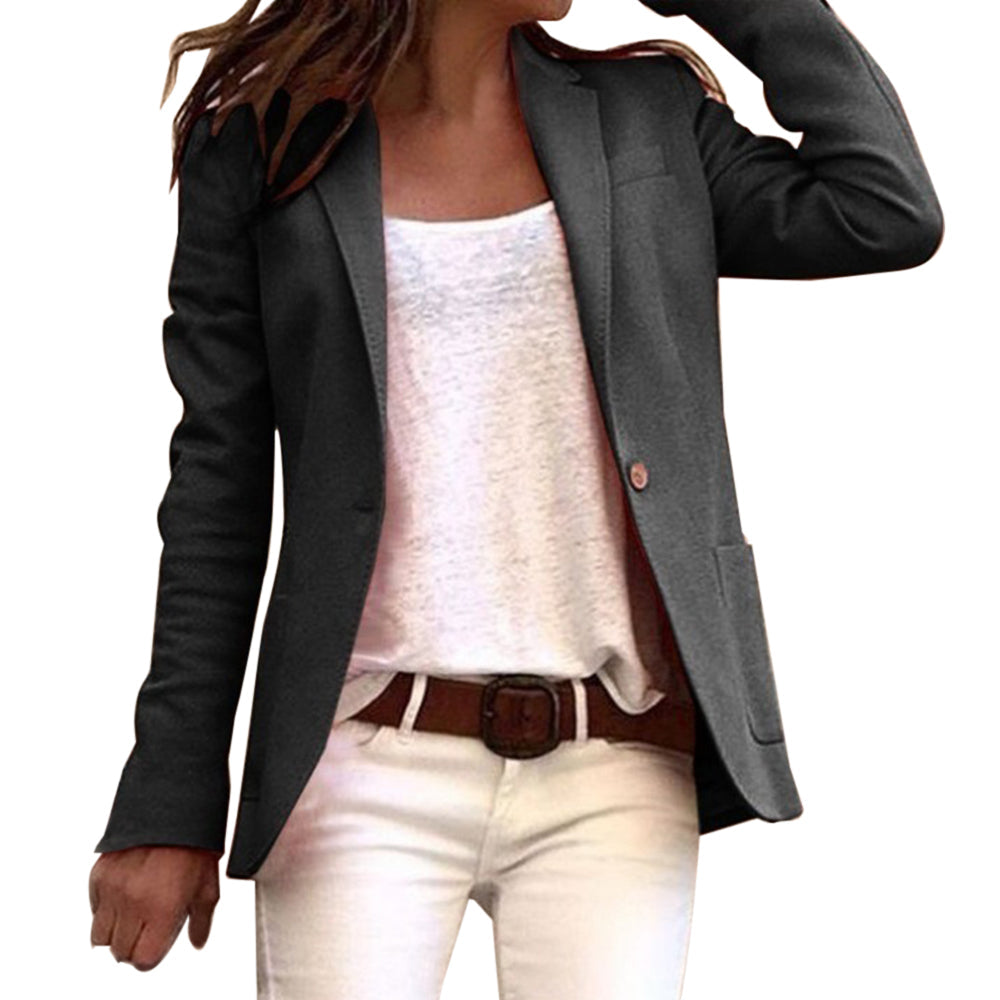Damen Lässig Schmale Passform Blazer Jacke | Langärmlig