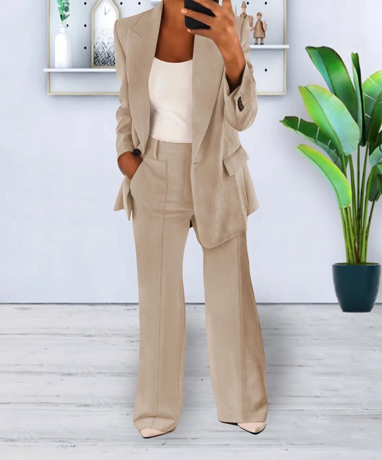 Damen Formell Lässig Hosenanzug | Blazer und Hose