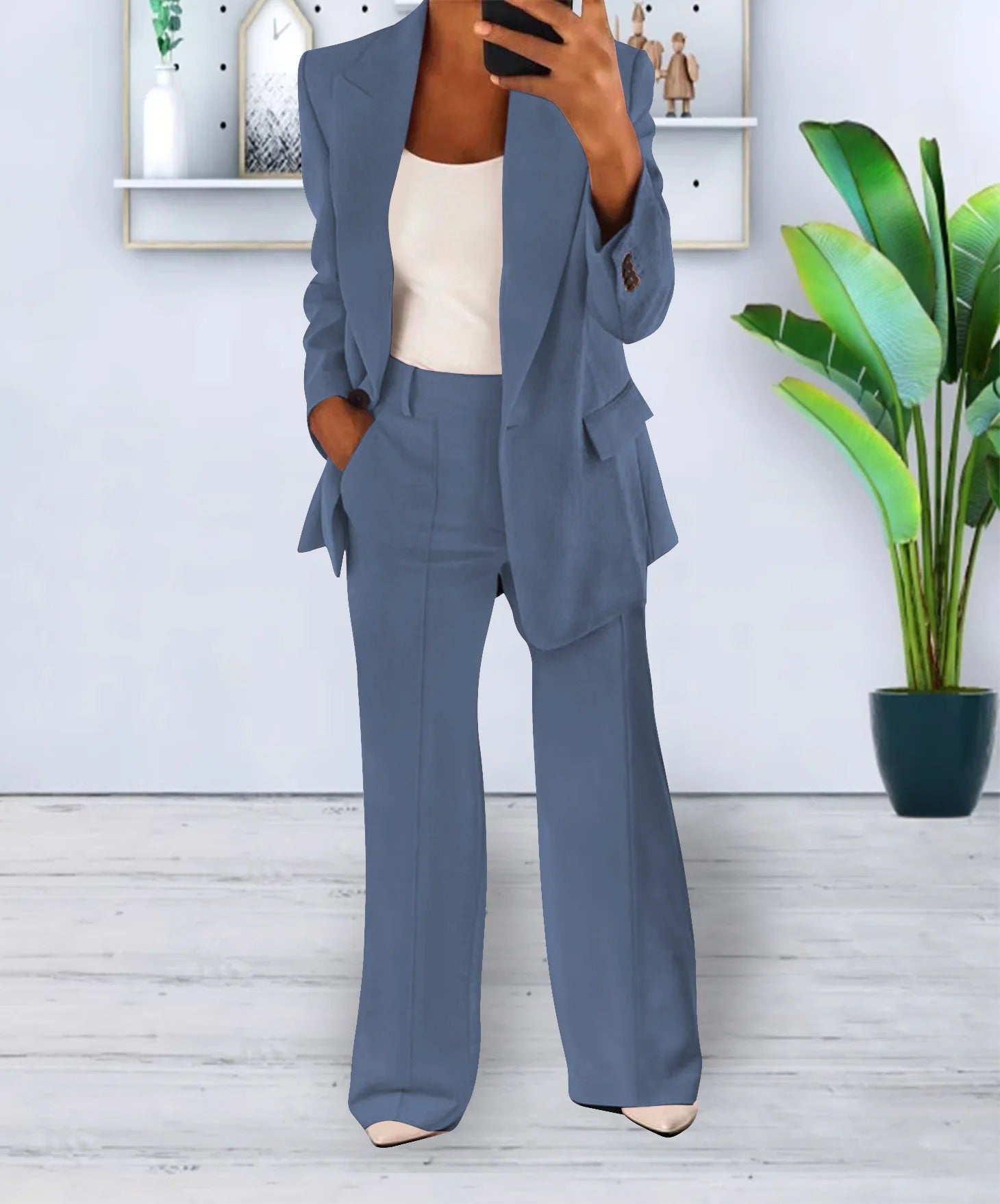 Damen Formell Lässig Hosenanzug | Blazer und Hose