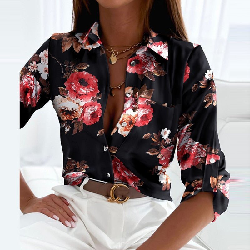 Damen Grafikprint Lässig Bluse | Langarm
